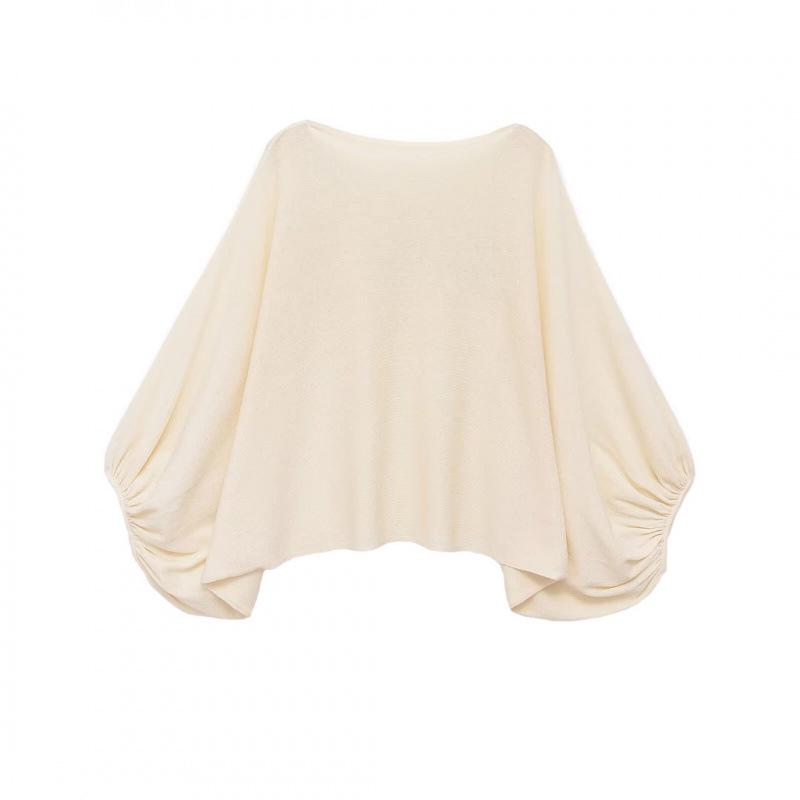 2026 Spring European & American Fashion Loose One-Shoulder Knit Top Small