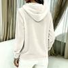 Women's Color Hooded Long Sleeve Top with Button Front and Drawstring