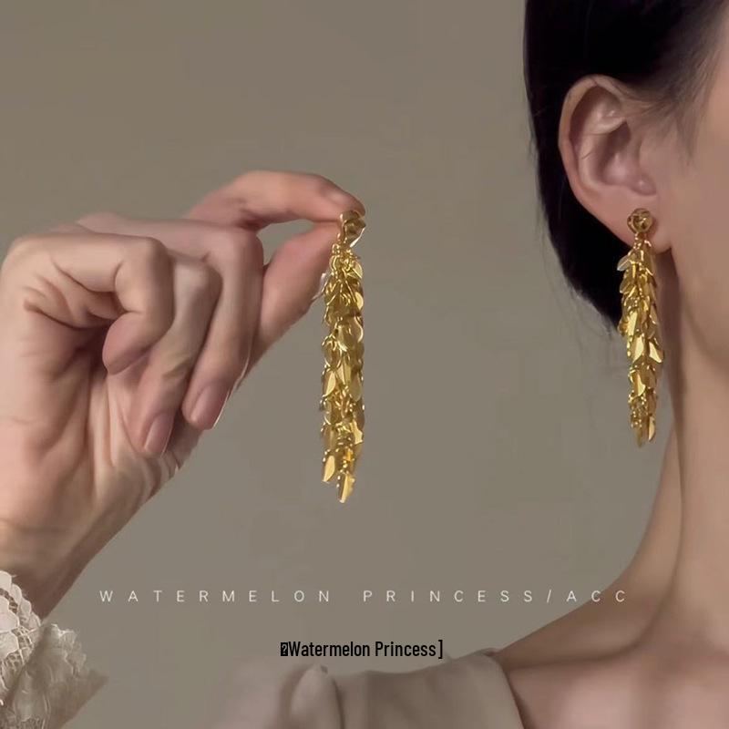 Korean Luxury Butterfly Tassel Earrings: Elegant, Versatile, Long Dangle Design with Silver Needles for Women