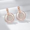 Orecchini pendenti di lusso con cerchio completo in zircone, moda donna, orecchini color oro, anelli abbinati, set di bigiotteria alla moda