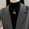 Shared Bicycle Light Luxury Temperament Gorgeous Full Diamond Necklace Women'S Versatile Collarbone Chain Titanium Steel Chain