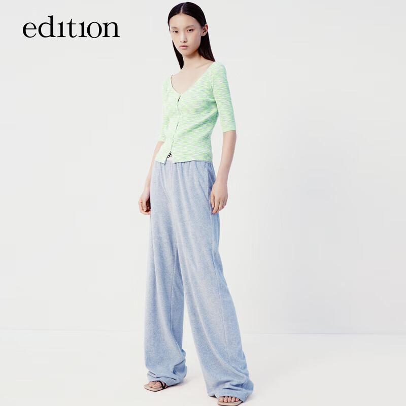 Edition Women's Blended Yarn V-Neck Short-Sleeve Knit Top