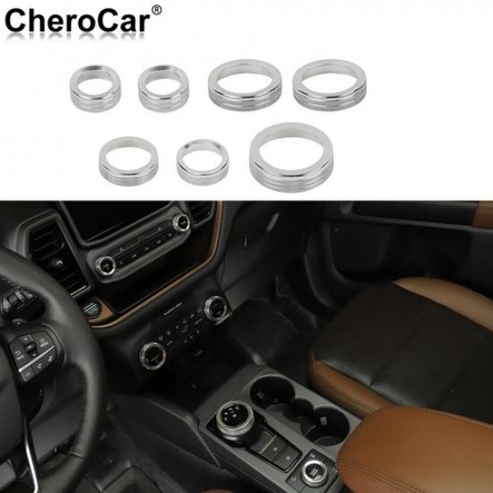Central Control Switch Button Knob Cover Trim Ring For Ford Bronco Sport -25