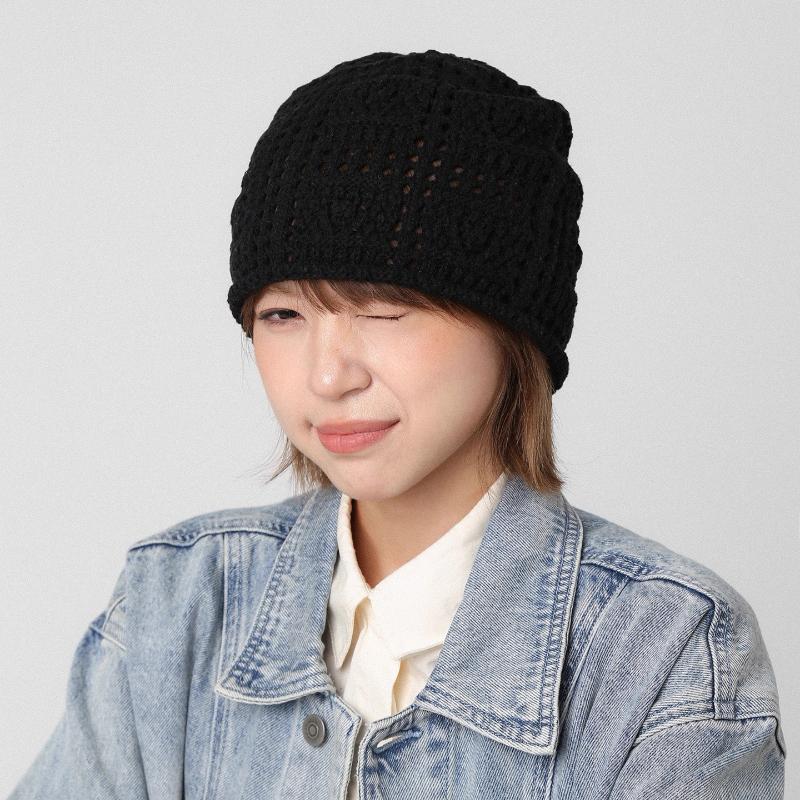 

DIMANAF Женская шапка Вязаная шапка Теплая Модная Женская Осень Новинка One Size чёрный