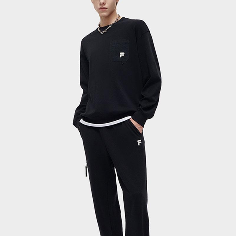 FILA FUSION Sweatshirts Men's Black Crew Neck Moderate Other T11M343204FBK