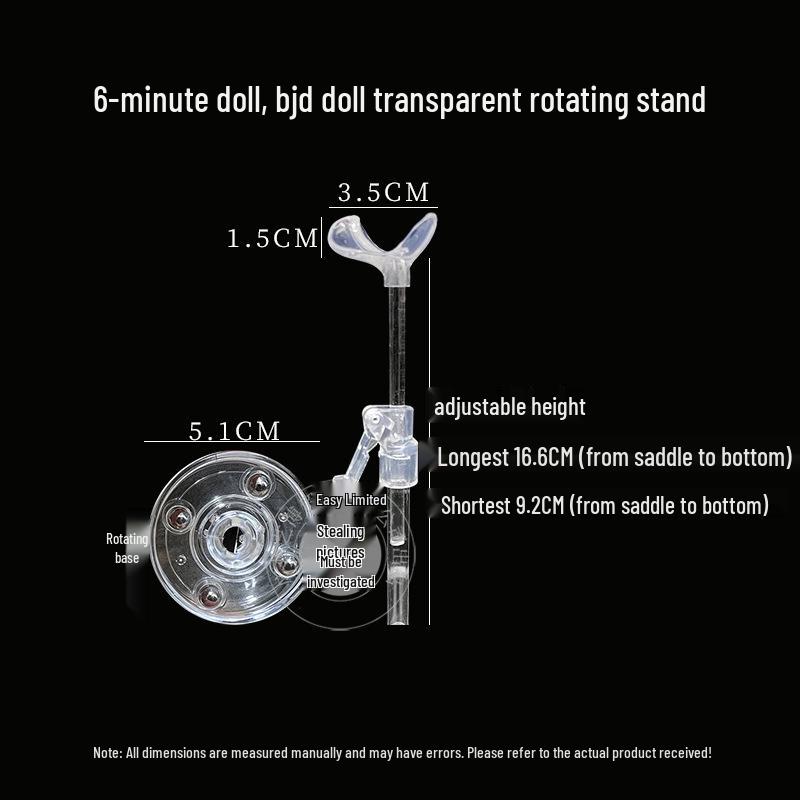 Adjustable Stainless Steel Doll Stand for 30cm to 60cm BJD Dolls with Multiple Support Points