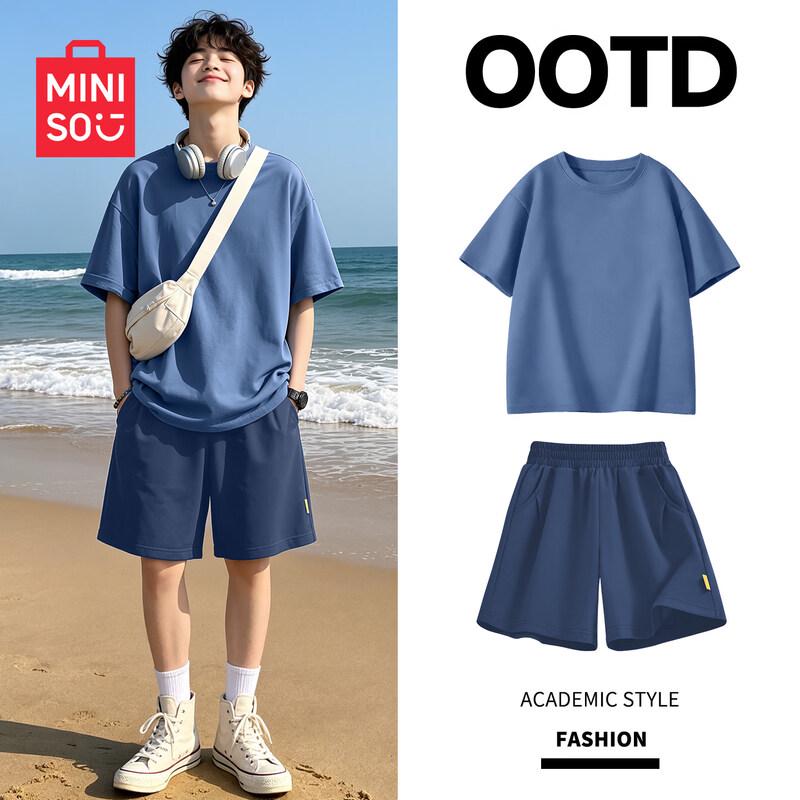 MINISO Boys' 2026 Summer Short-Sleeve T-Shirt & Shorts Set
