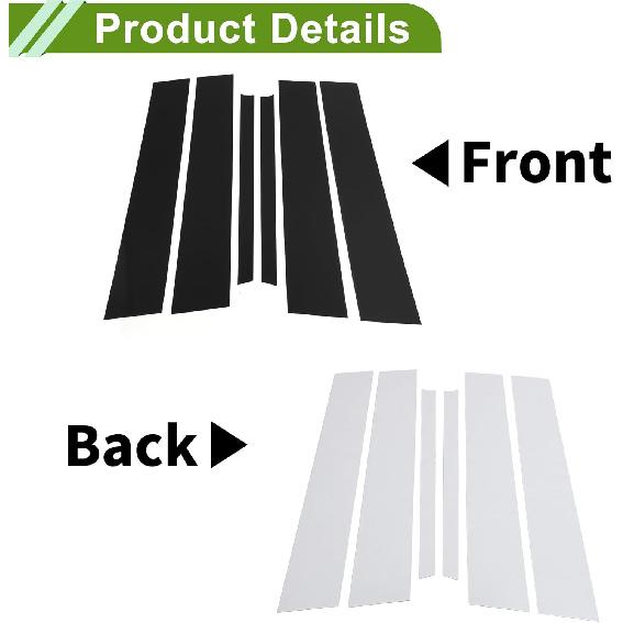 Türsäulen-Fensterzierleisten für Chevy Equinox 2018-2023 Schwarz Vorne Hinten Links Rechts Kratzschutz-Aufkleber Säulenabdeckungen 6 Stück