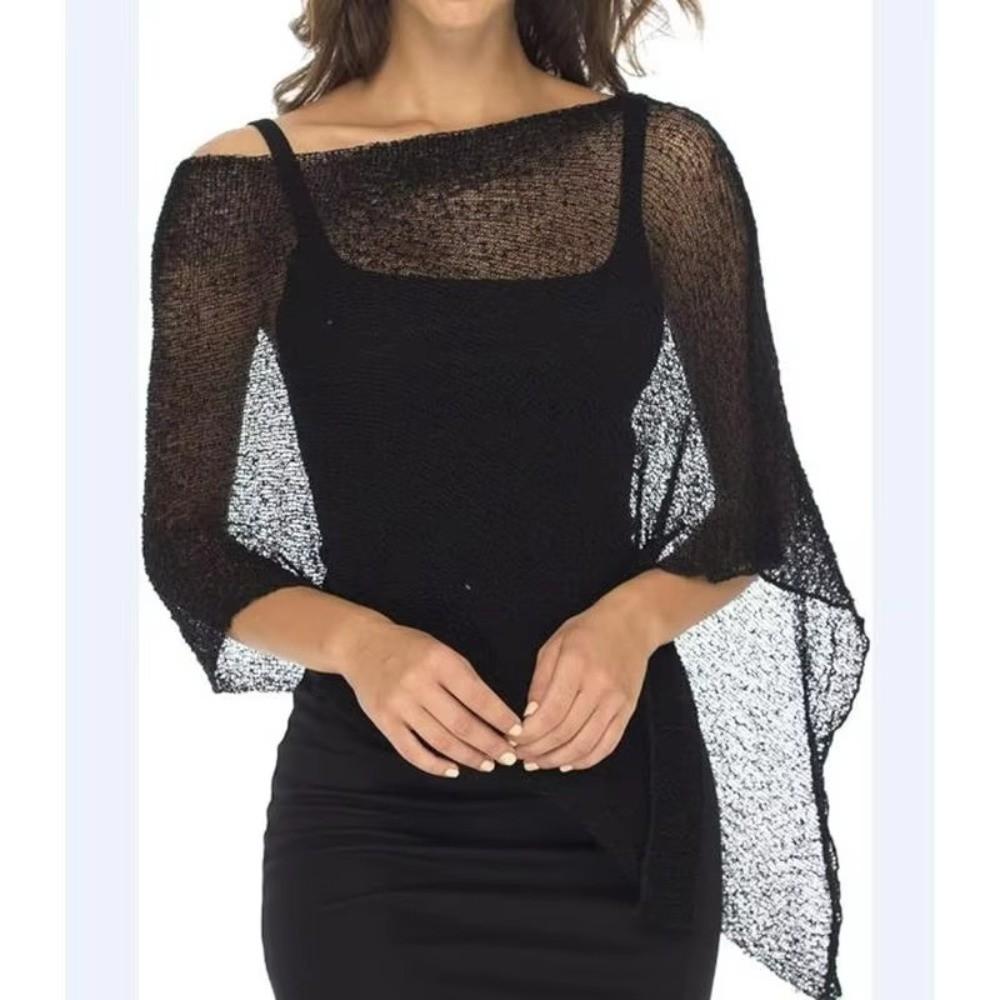 Off Shoulder Women Knit Cover-up Irregular Cardigan New Sunscreen Shawl  Summer