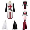 Halloween Knights Templar Outfit With Polyester Fabric And Split Design For Stage Shows