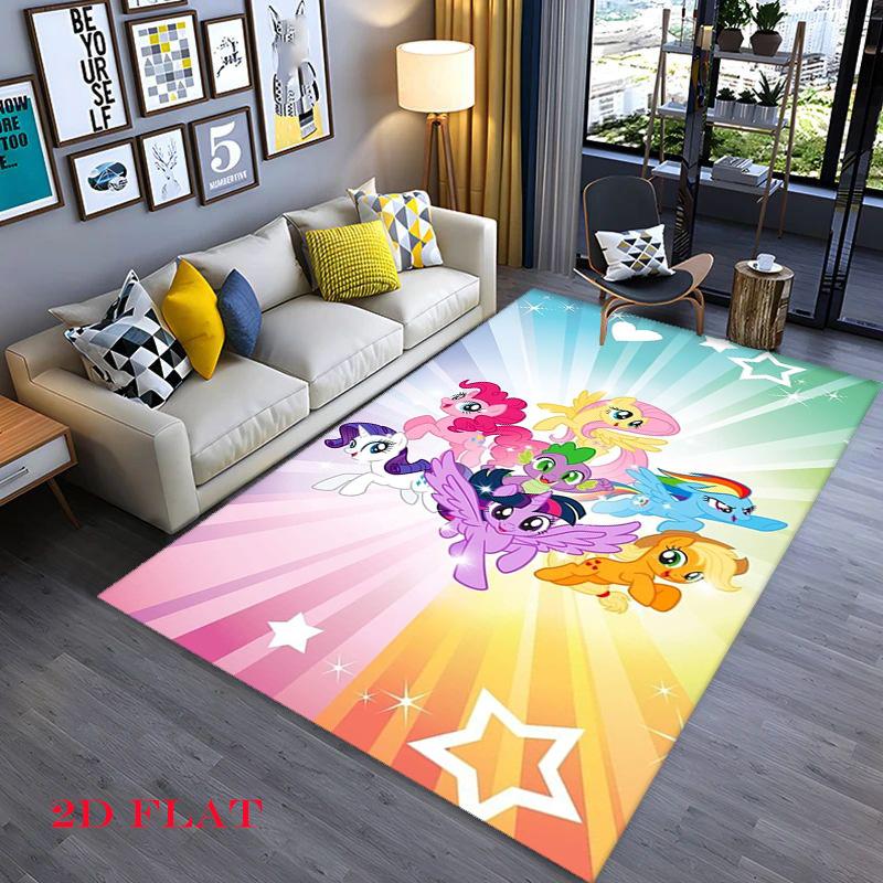 Dreamy Ponies Friendship Hug Carpet Home Decor Printing Dormitory Decoration Bathroom Mat Protective Pad