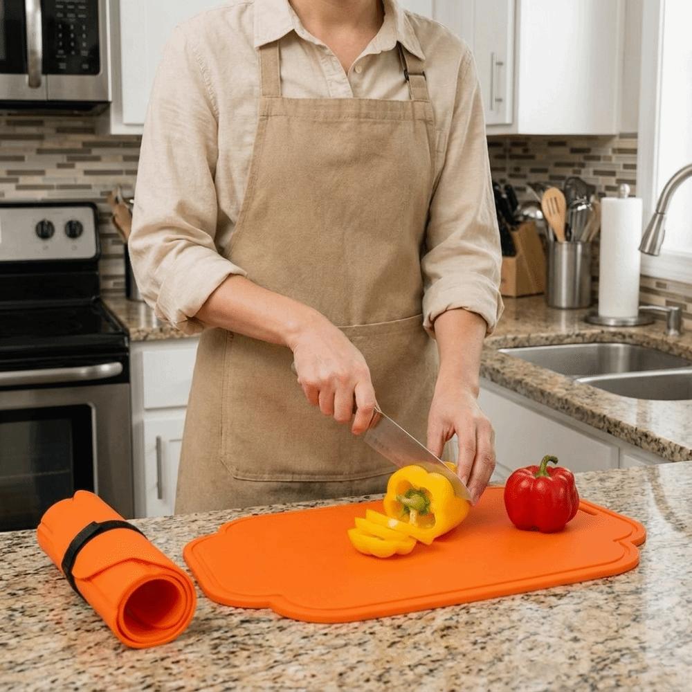 Silicone Folding Cutting Board Anti-Slip Vegetable Chopping Board Cutting Mat Kitchen Utensils