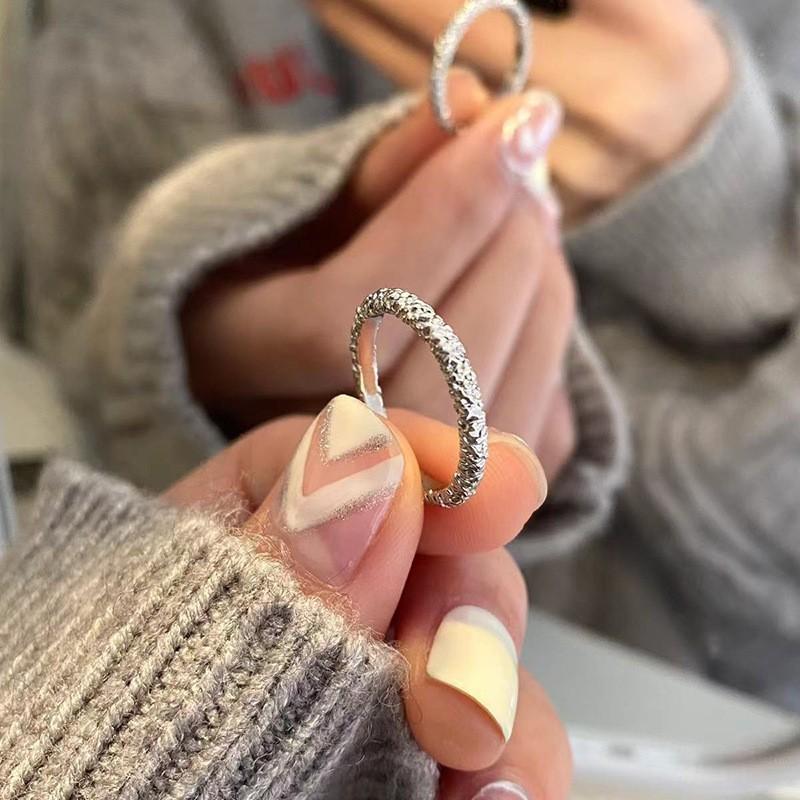 Zircon Black Sophisticated Ring For Women Unique Adjustable Style Geometric