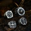 Retro Compass Titanium Steel Ring, European and American Men's Stainless Steel Casting Boat Anchor Ring