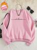 90s Graphic Letter Print Womens Hoodies Casual Sweatshirt Graphic Hoody Fashion O-Neck Pullover Female Clothes