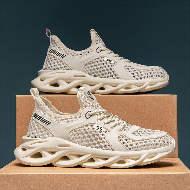 

Мужская обувь летняя полая дышащая дезодорирующая сетчатая спортивная повседневная нескользящая мужская беговая сетчатая обувь модная обувь 39