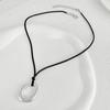 Vintage Runder Hohlanhänger Minimalistische Halskette für Damen Gold Silber Farbe Minimalistischer Schick Vielseitiger Kragen Schmuck