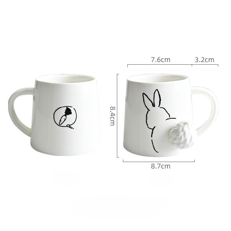 Japanese Style Cartoon Animal Ceramic Mug Creative 3D Coffee Milk Tea Water Cup Cute Children Breakfast Cup Household Drinkware