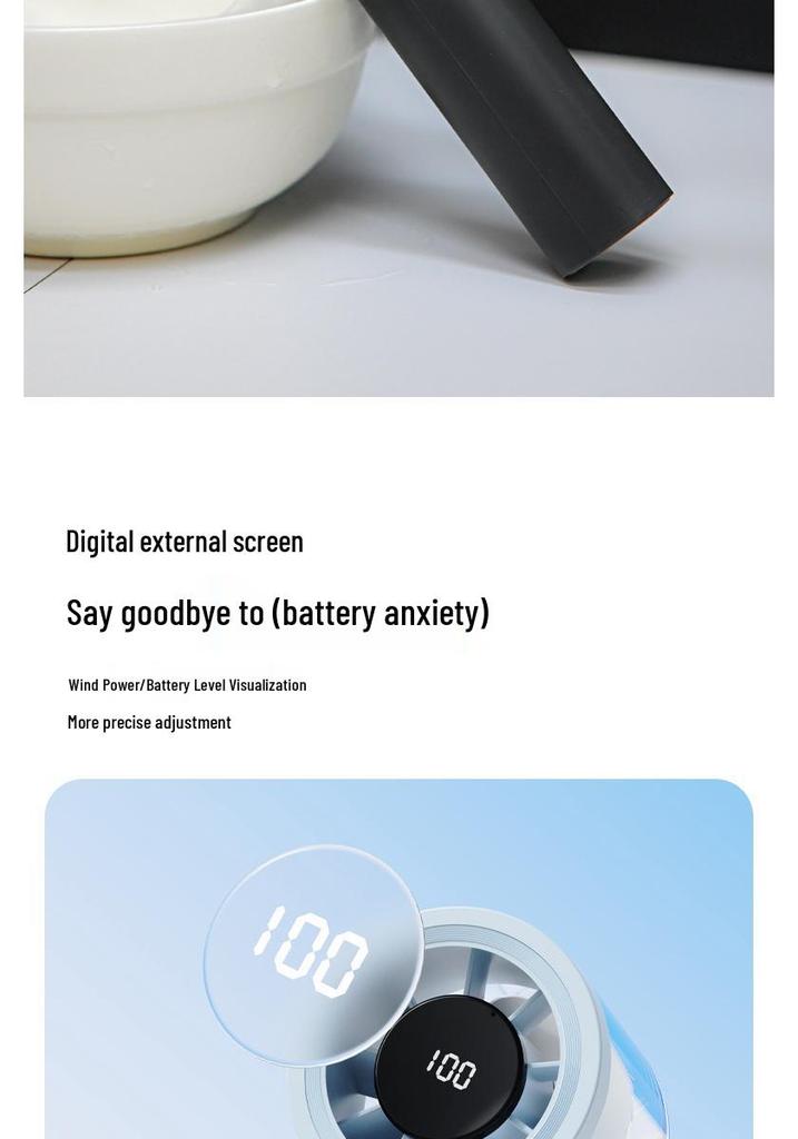Compact High-Speed Handheld Electric Fan with Digital Display & Long Battery Life - Customizable Gift with Strong Wind Power for Outdoor Use