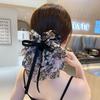 Chiffon Chiffon Flower Hair Clip Korean Style Bowknot Hairpin Bow Ribbon Hair Claw  Ponytail Holder
