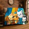 Cute Cartoon The Octonauts Barnacles Flannel Blanket Soft Warm Throw Blanket for Bedroom Living Room Bed Travel Picnic Gift