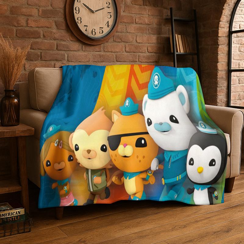 Cute Cartoon The Octonauts Barnacles Flannel Blanket Soft Warm Throw Blanket for Bedroom Living Room Bed Travel Picnic Gift