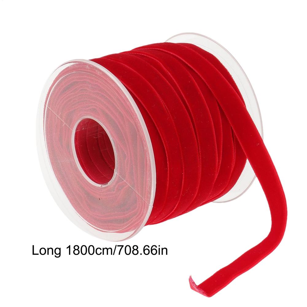 10mm Dark Red Single Face Nylon Velvet Ribbon For Handmade Gift Bouquet Wrapping Supplies Home Party Christmas Decoration