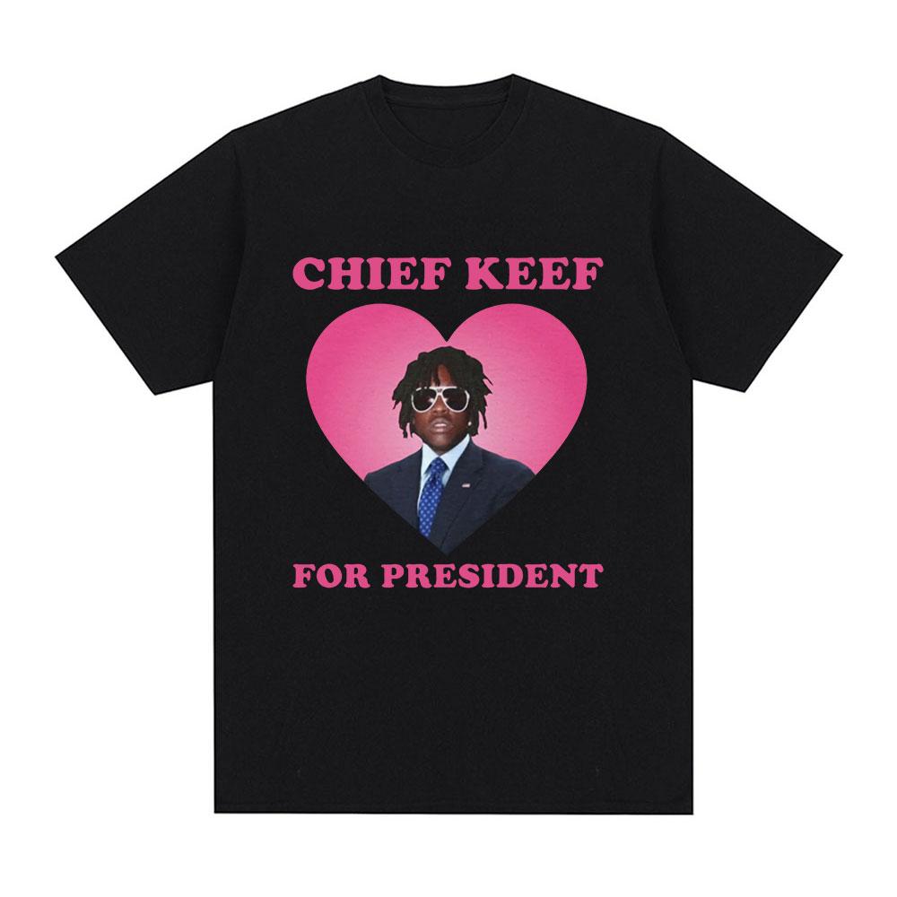 Camiseta I Love Chief Keef, pantalón corto informal a la moda para hombre, camiseta Vintage gótica de gran tamaño, camisetas de algodón, ropa informal estilo Hip Hop