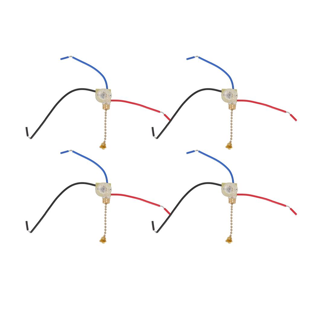 4Pcs Ceiling Fan Light Replacement Lamp Pull Chain 3 Wire Ceiling Fan Lamp 250V 125V