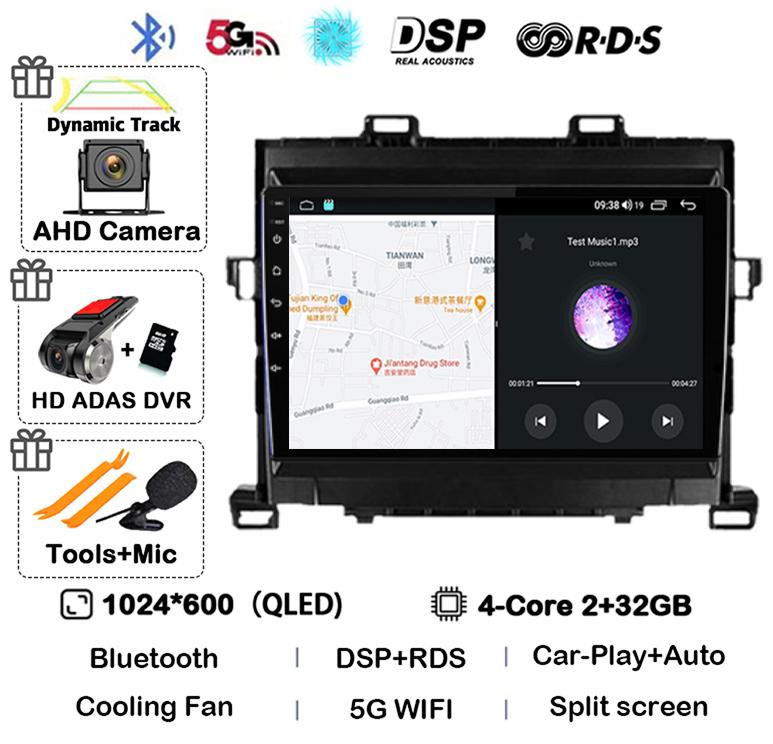 Android 14 Carplay Auto  For Toyota Alphard H20 2008-2012 2013 2014 Car Radio GPS Stereo Multimedia Player Head Unit WIFI+4G DSP