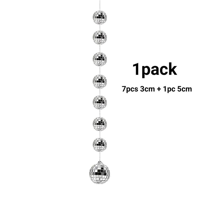 Mini Mirror Disco Ball Stage Light Reflective Rotating Bright Silver Glass Ball Christmas Birthday Wedding Party Cake Decor