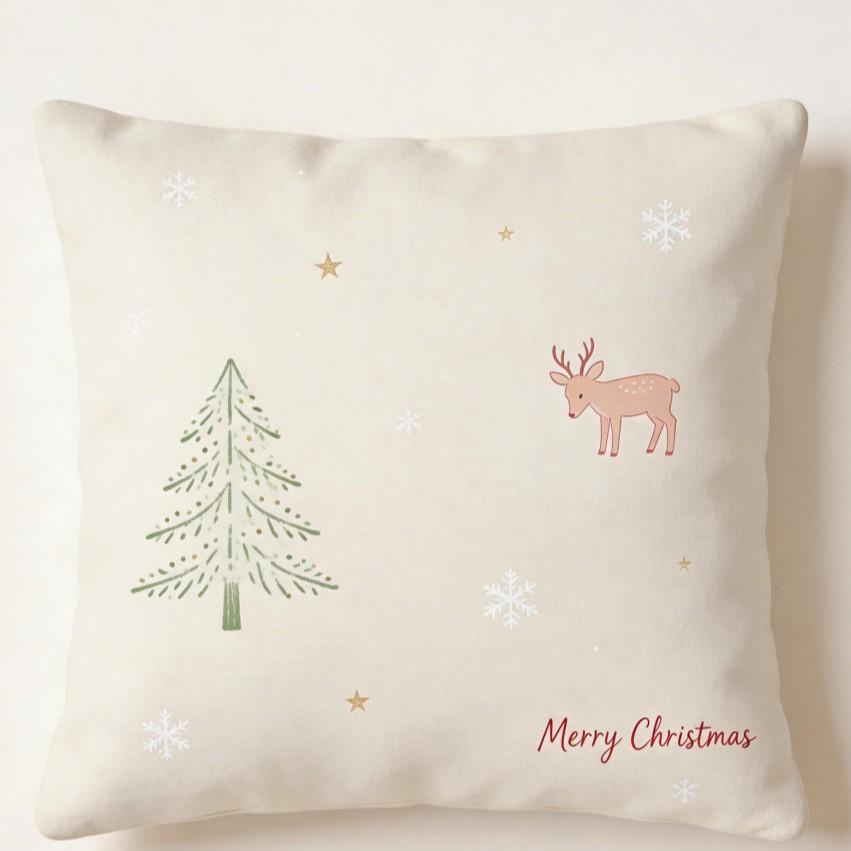 Christmas Throw Pillow Covers Festive Printed Xmas Cushion Cover Home Decor Sofa Waist Pillows Case for Living Room Couch