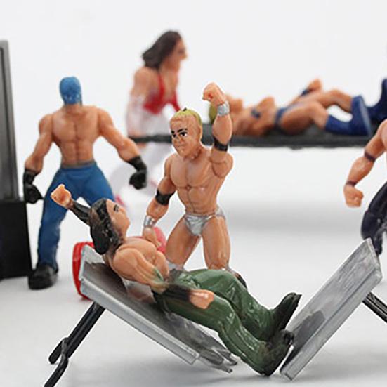 1 Set Wrestling Playset Realistic DIY Mini Wrestling Action Figure Play Set for Kids