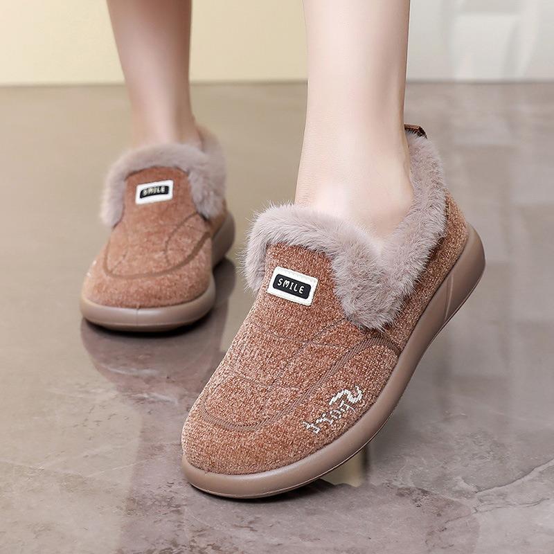 Women's Low-Cut Slip-On Winter Slippers, Soft Sole Comfortable House Shoes, Plush Lined Cozy Indoor Outdoor Casual Flats