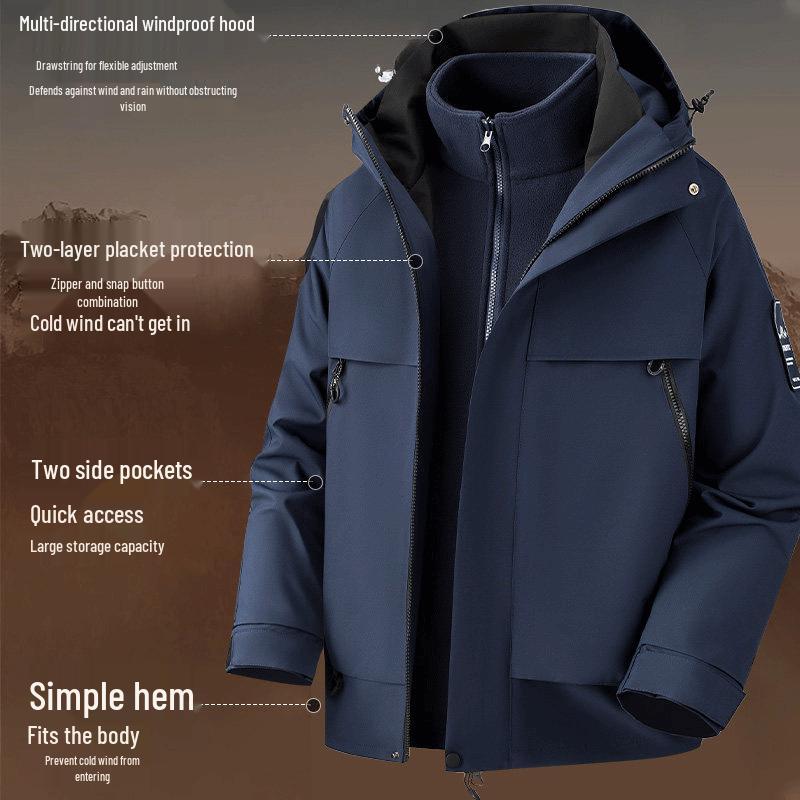 Pierre Cardin Men's 3-in-1 Fleece-Lined Outdoor Jacket
