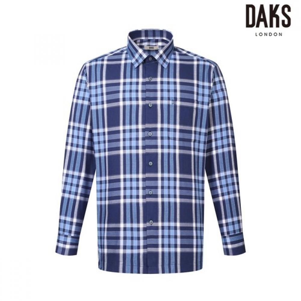 

DakS Men S Cotton Blend Medium Check Regular Fit caSual Shirt dmp3Shcl120n1 navy/95