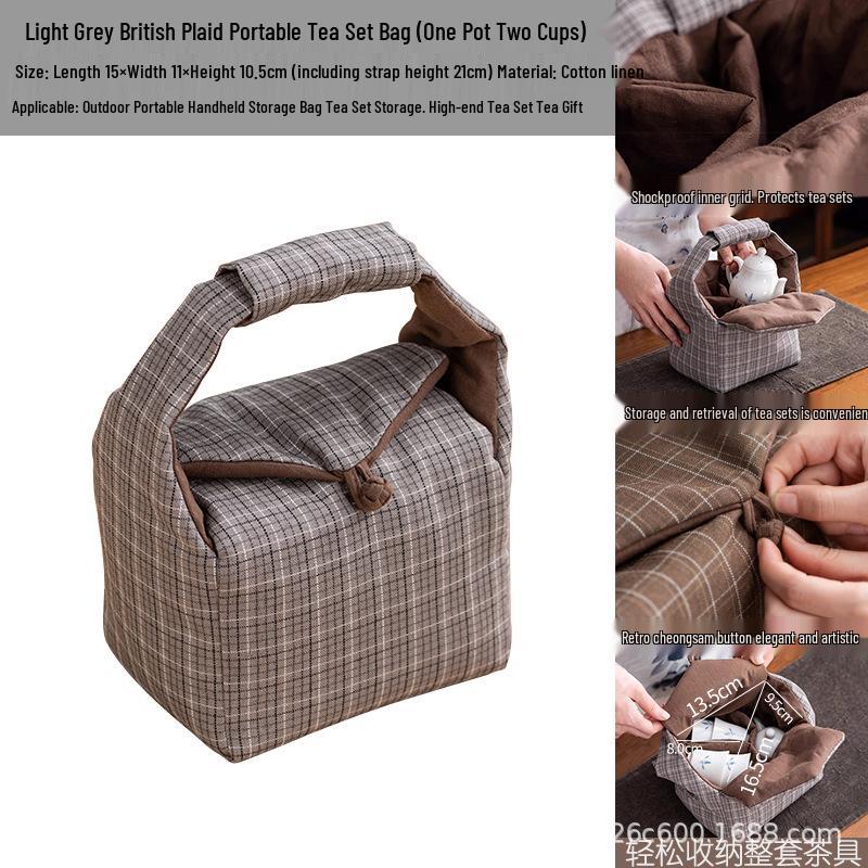Portable Tea Ceremony Travel Bag: Outdoor, Handheld, Storage Pouch & Gift Box for Full Tea Set