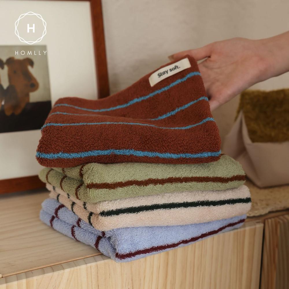 HOMLLY Edo Classic Stripe Face Bath Luxury Pure Cotton Towel
