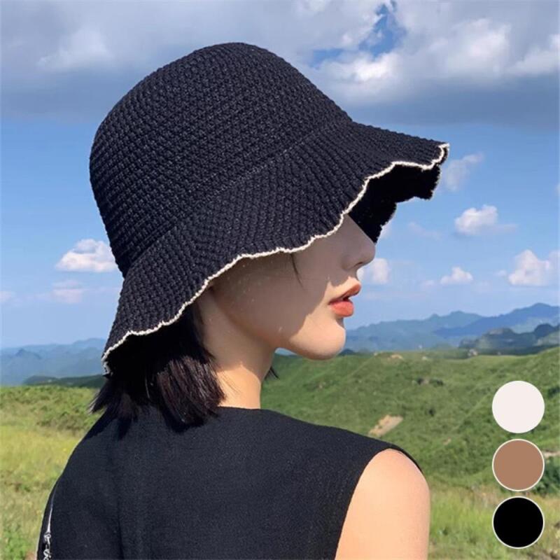 Женская вязаная шляпа-ведро с подкладкой C7038_Ivory