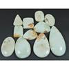 445Cts. Natural White Scolecite Mix Shape Cabochon Loose Gemstone 11Pcs Lot C-3816