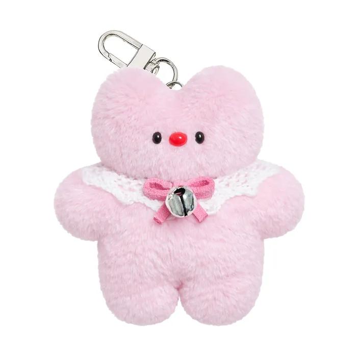 Portachiavi Gatto Gatto di Peluche Fatto a Mano Latte e Fragola