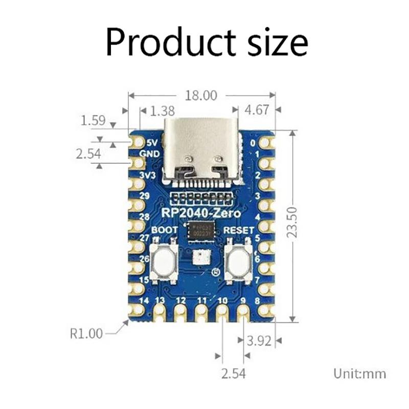 Rp2040-Zero Rp2040 Für Raspberry Pi Mikrocontroller Pico Entwicklungsboard Modul