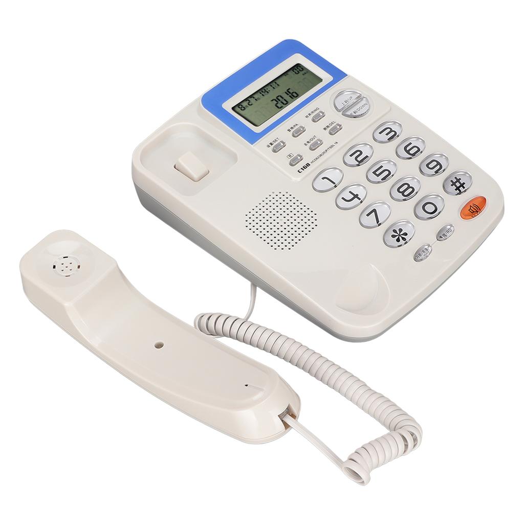 W168 Corded Telephone Caller ID Landline Phone with LCD Screen for Home Office Hotel