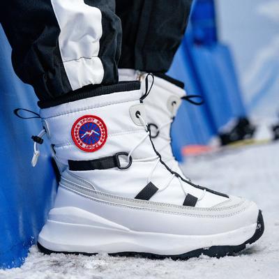 Men's and Women's Winter Thickened Padded Zipper Waterproof Comfortable Warm Cold Lightweight Hiking Waterproof Non-slip Thick-soled Snow Boots