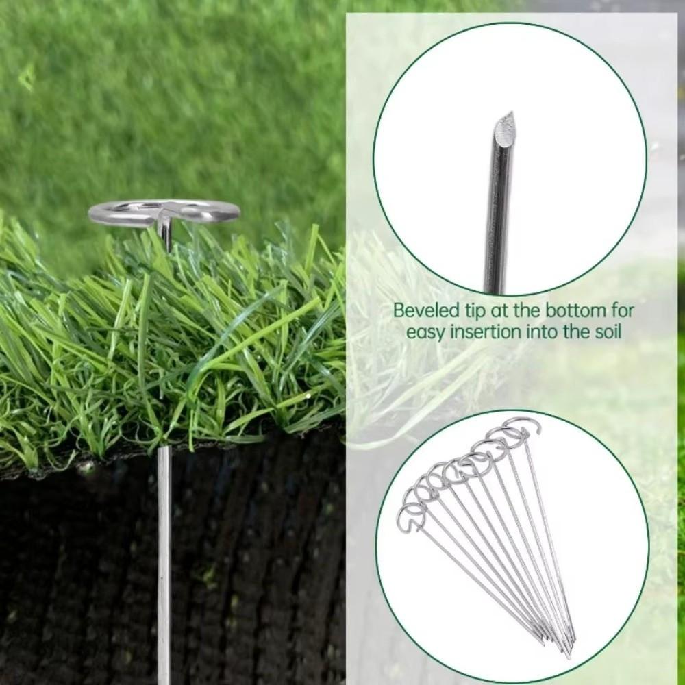 50Pcs Reusable Garden Staples Heavy Duty Weed Barrier Fabric Stakes Ground Pegs Tent Securing