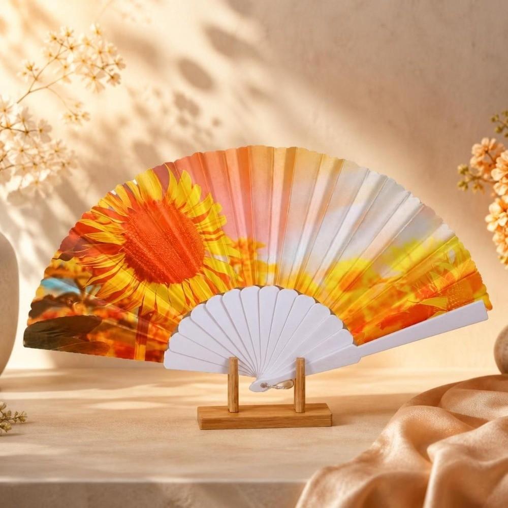 Sunflower Folding Fan Collapsible Decorative Fan Art Craft Dance Fan Party Decoration