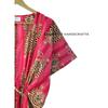 Women Cotton Summer Red Sleepwear Tibetan Tiger Print Long Maxi Caftan Dress CKFTN-SCRN-FULL-BUYIT-106