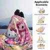 1 Stück Hello Kitty Einhorn Decke Leichte Flanell Überwurfdecke für Sofa Bett Reise Camping Wohnzimmer Büro Couch Stuhl
