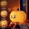 Sad Face Pumpkin Night Lights Cute Soft Silicone Safe Lamp Decorations Timing Dimmable Bedside Decor Kids Baby Halloween Gifts Holiday