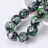 10pcs Round 12mm Flower Pattern Handmade Lampwork Glass Loose Beads For Jewelry Making Accessories DIY Crafts Findings